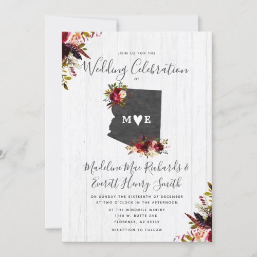 Arizona State Destination Wedding Invitation