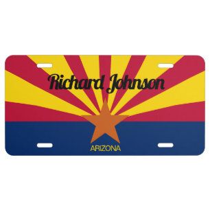 ARIZONA State Flag Add Name Text Vanity Front License Plate