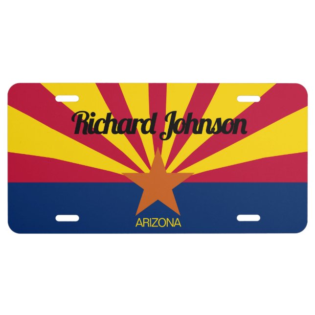 ARIZONA State Flag Add Name Text Vanity Front License Plate (Front)