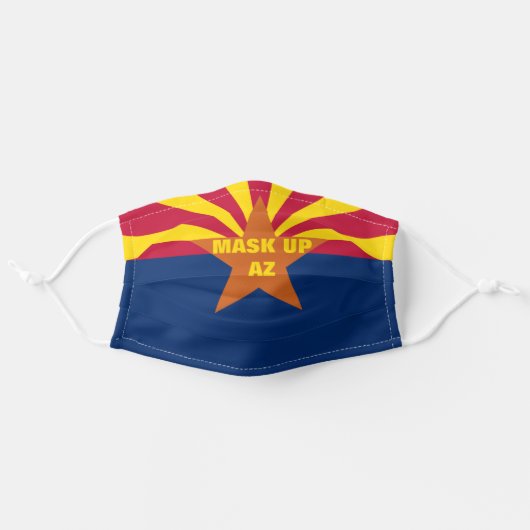 ARIZONA State Flag Adult Cloth Face Mask (Front, Unfolded)