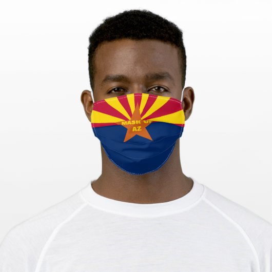 ARIZONA State Flag Adult Cloth Face Mask (Worn)