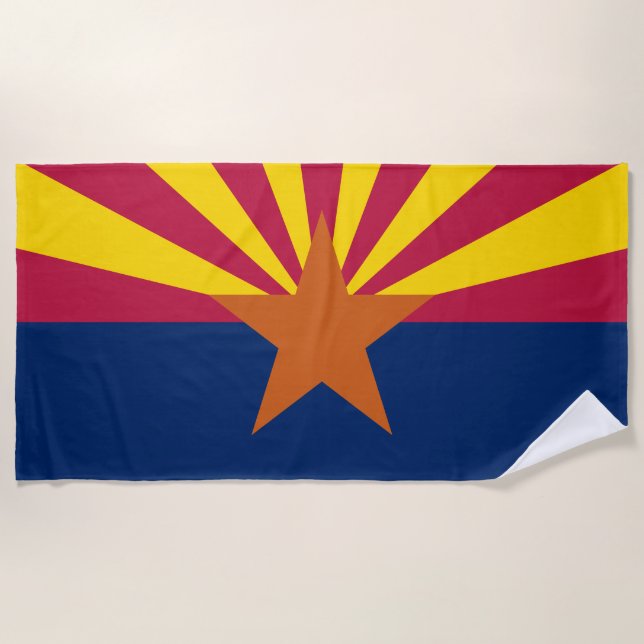 Arizona State Flag Beach Towel (Front)