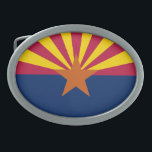 Arizona State Flag Belt Buckle<br><div class="desc">Patriotic Arizona state flag.</div>