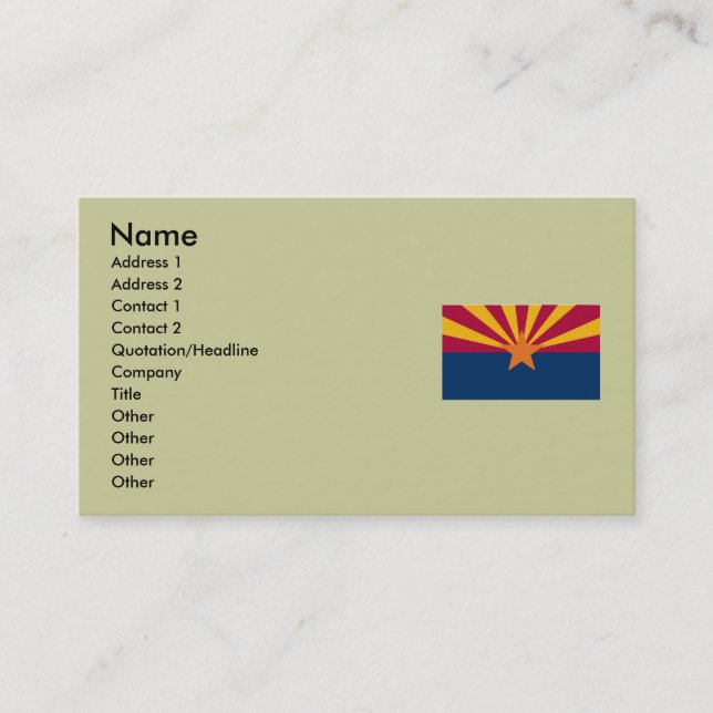 Arizona State Flag Business Card (Front)