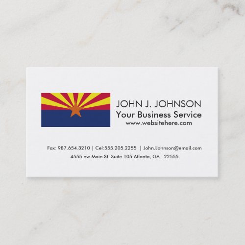 Arizona State Flag Business Card