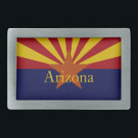 Arizona State Flag Custom Belt Buckle<br><div class="desc">A graphic Arizona State Flag design on a belt buckle.  The belt buckle has the customizable text Arizona.</div>