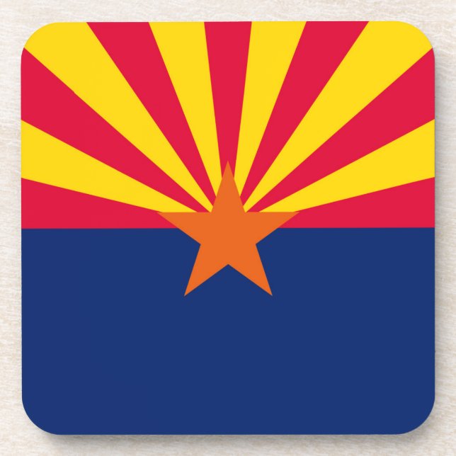 Arizona State Flag Design Beverage Coaster (Front)
