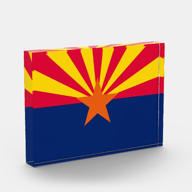 Arizona State Flag Design Decor Acrylic Award (Left)
