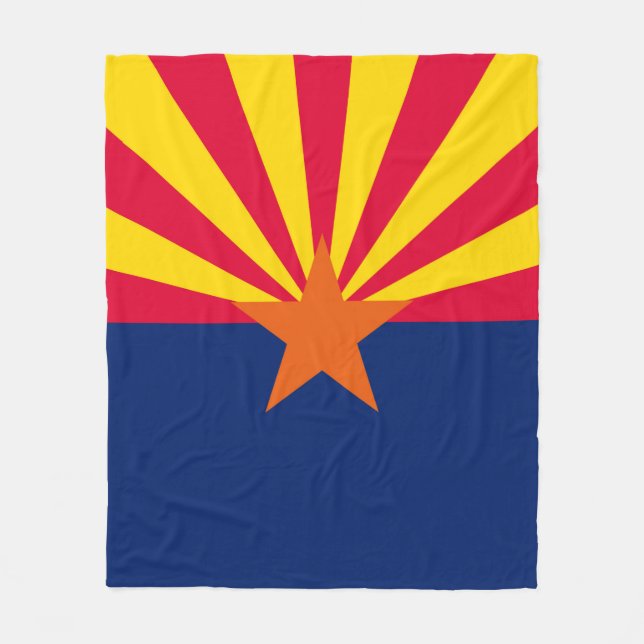 Arizona State Flag Design Decor Fleece Blanket (Front)
