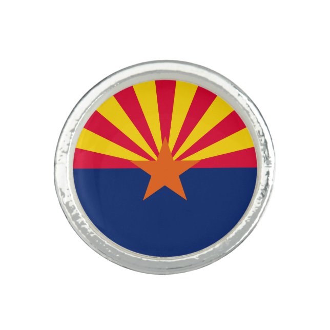 Arizona State Flag Design Decor Ring (Front)