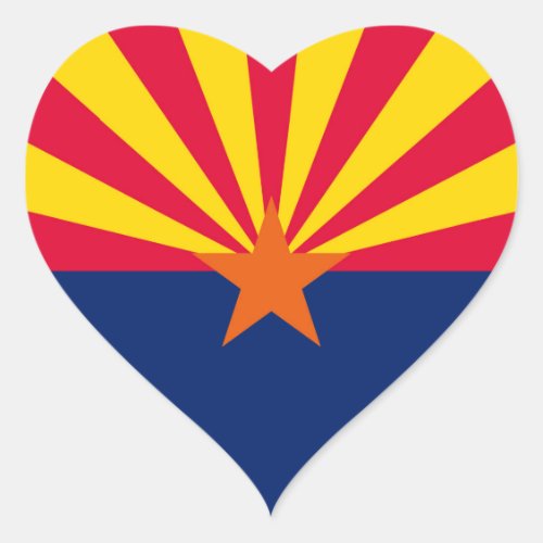 Arizona State Flag Design Heart Sticker