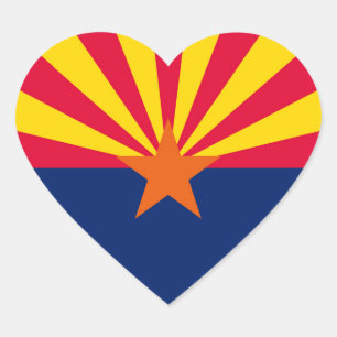 Arizona State Flag Design Heart Sticker