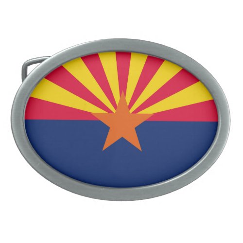 Arizona State Flag Design Oval Belt Buckle