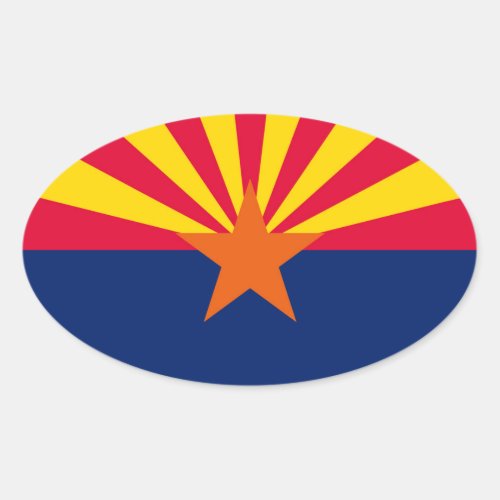 Arizona State Flag Design Oval Sticker