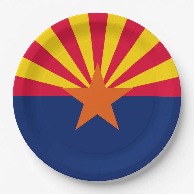 Arizona State Flag Design Paper Plates (Front)