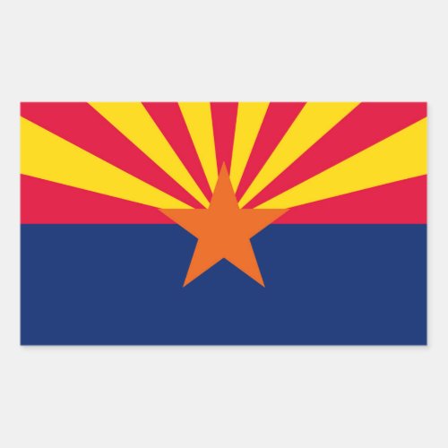 Arizona State Flag Design Rectangular Sticker