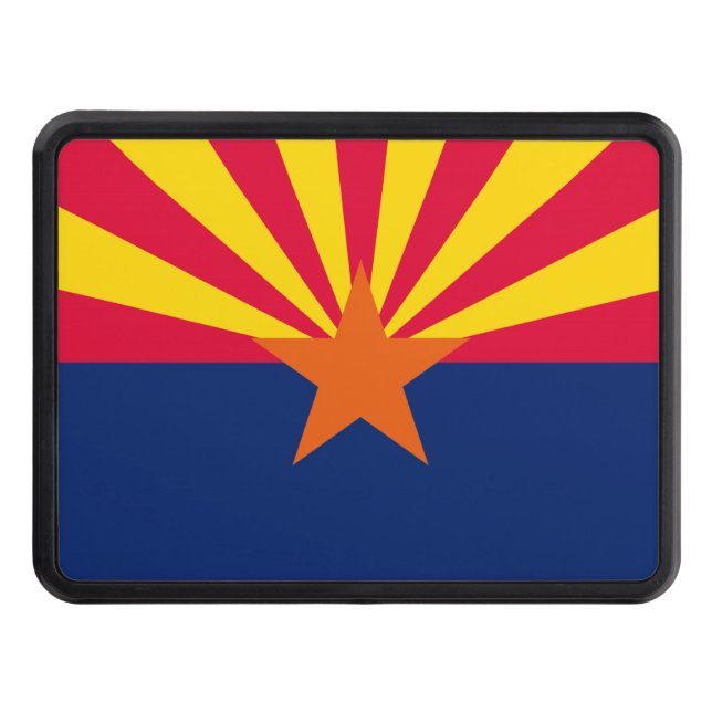 Arizona State Flag Design Trailer Hitch Cover (Front)