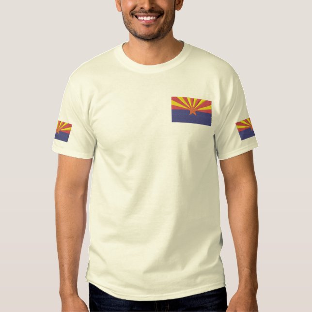 Arizona State Flag Embroidered T-Shirt (Front)
