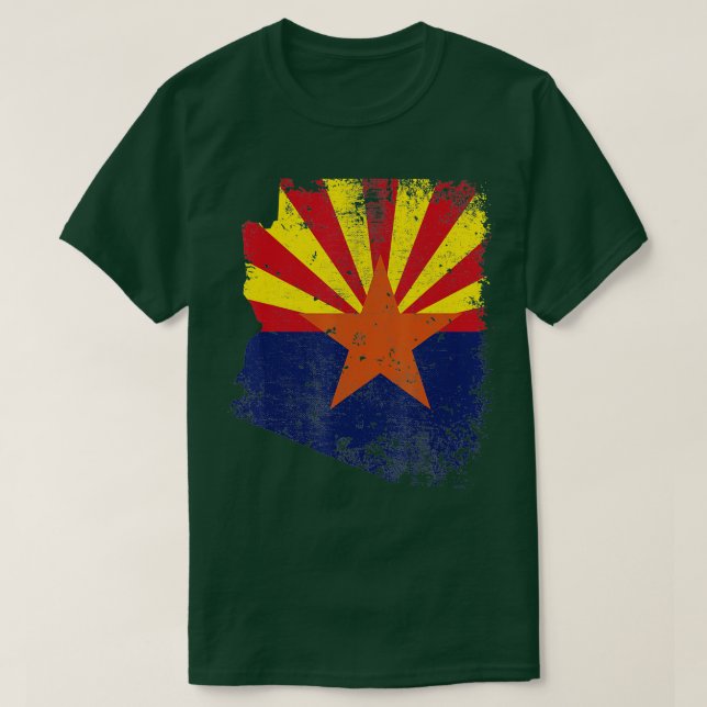 Arizona State Flag Faded Flag of Arizona  T-Shirt (Design Front)