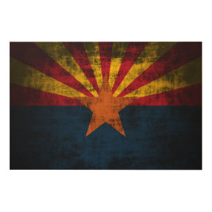 Arizona State Flag Grunge Wood Wall Decor