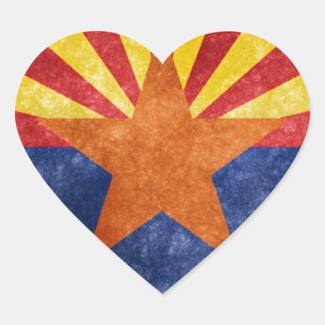 Arizona State Flag Heart Sticker (Front)