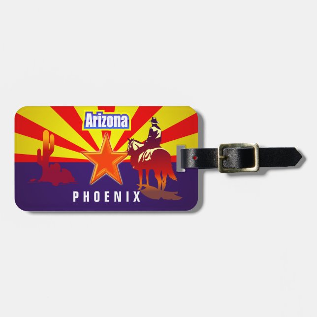 Arizona State Flag Illustration Luggage Tag (Front Horizontal)
