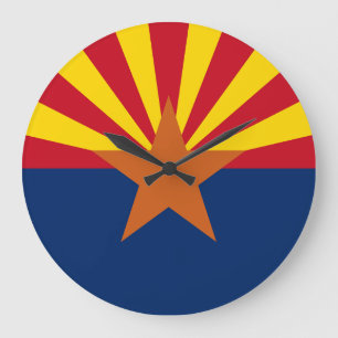 Arizona State Flag Image Large Clock
