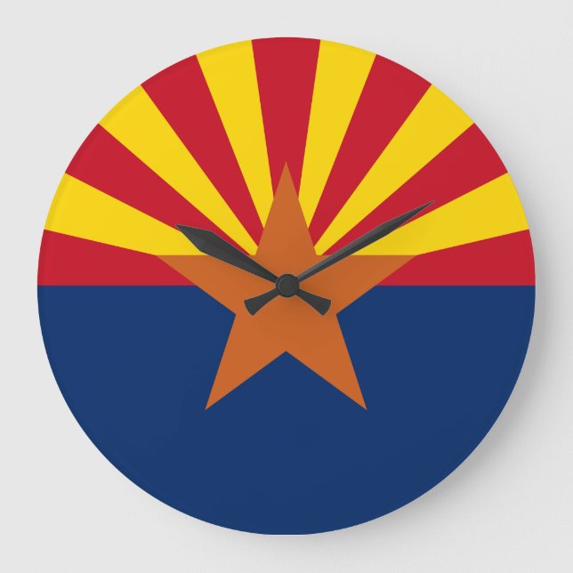 Arizona State Flag Image Large Clock (Front)