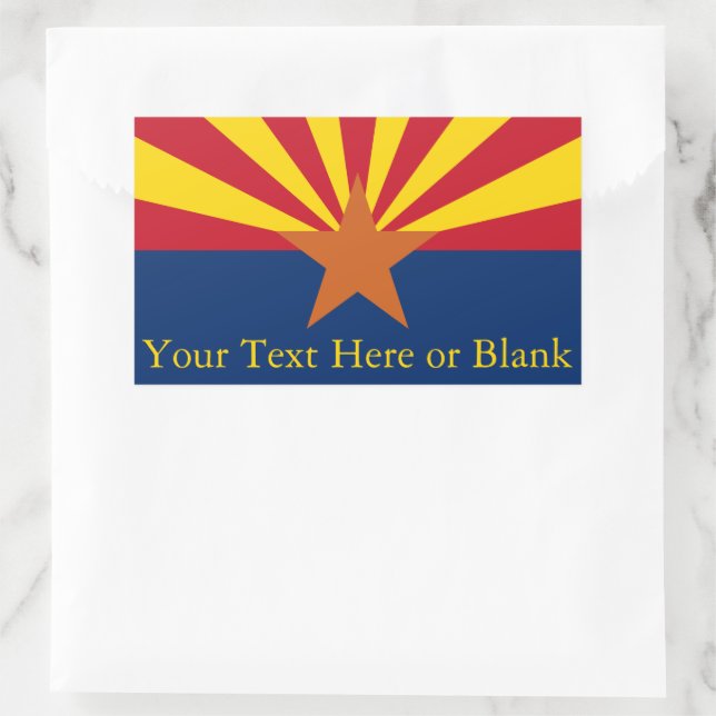 Arizona State Flag Image Personalize Name Rectangular Sticker (Bag)