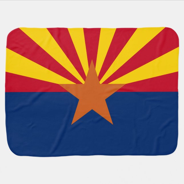 Arizona State  Flag Image Personalize Text On Back Baby Blanket (Horizontal)