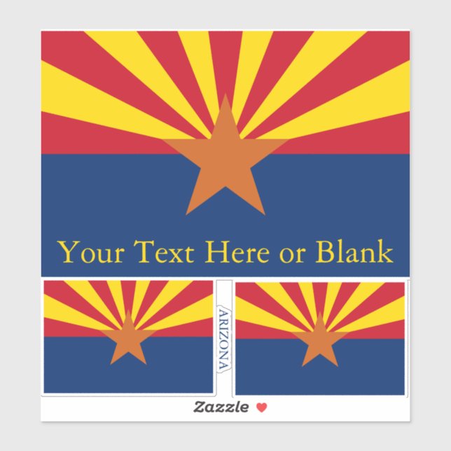 Arizona State Flag Image Personalize Text Sticker (Sheet)