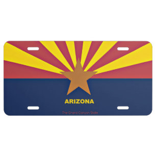 Arizona, state flag license plate