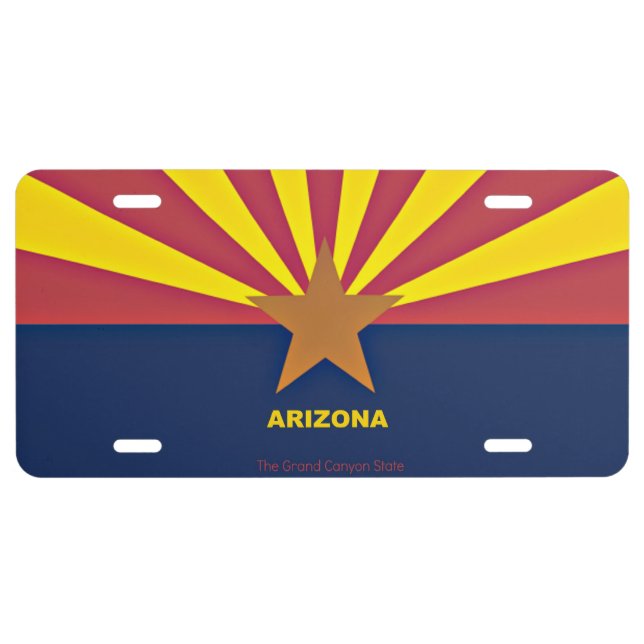 Arizona, state flag license plate (Front)
