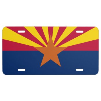 Arizona State Flag License Plate by FlagGallery at Zazzle