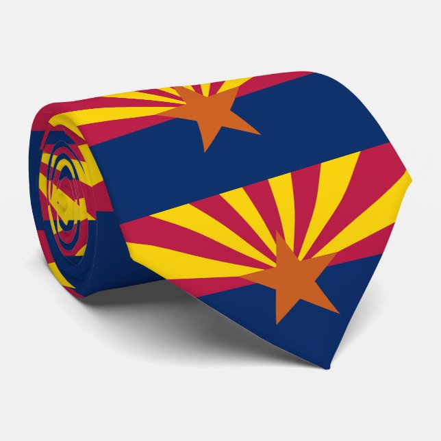 Arizona State Flag Neck Tie (Rolled)