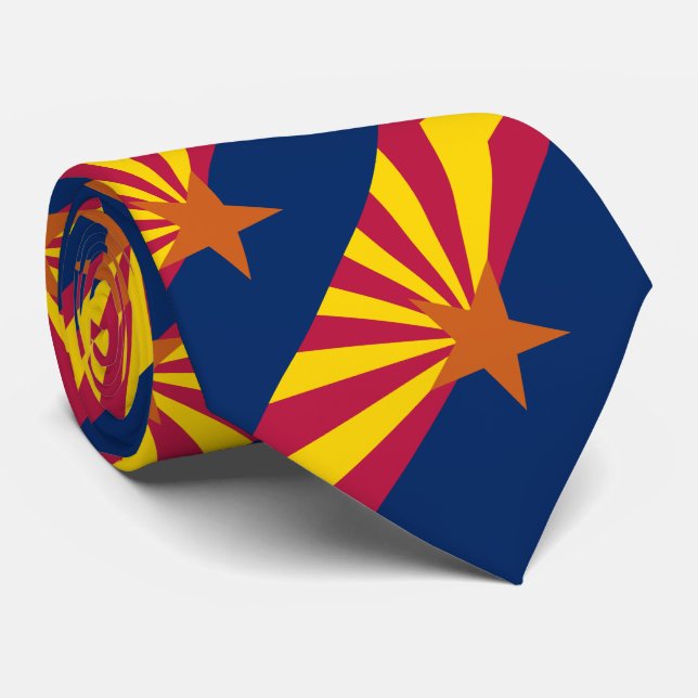 Arizona State Flag Neck Tie (Rolled)