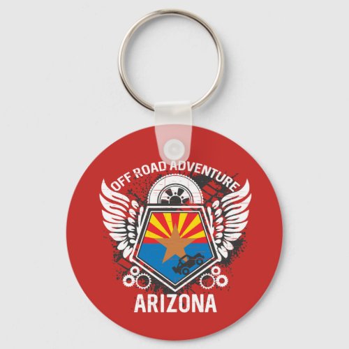 Arizona State Flag Off Road Adventure 4x4 Keychain