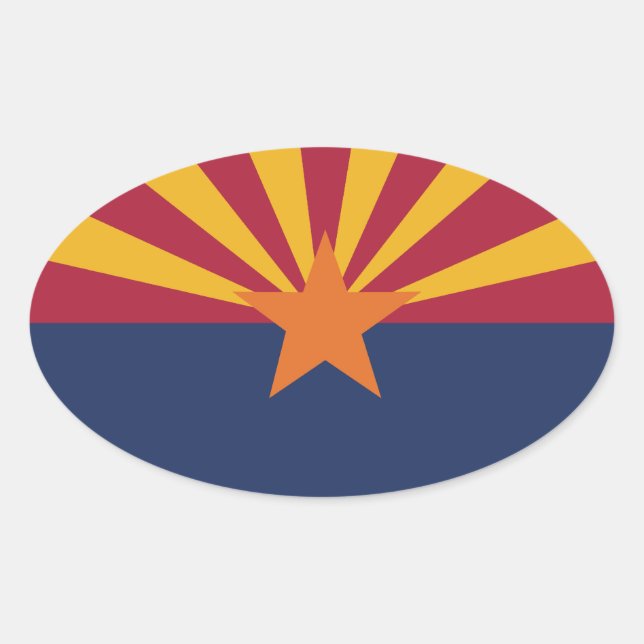 Arizona State Flag Oval Sticker (Front)