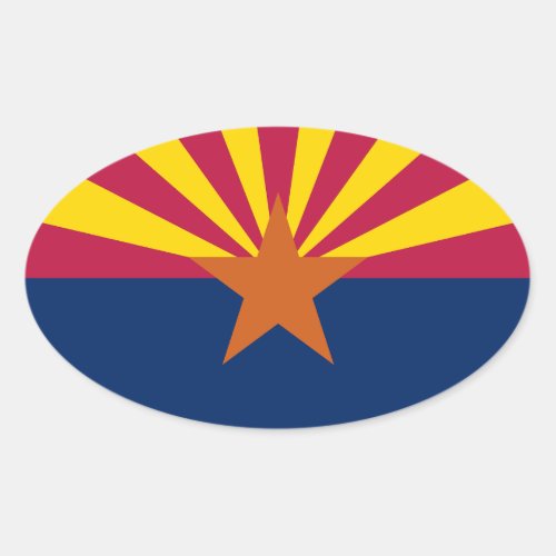 Arizona State Flag Oval Sticker