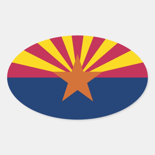 Arizona State Flag Oval Sticker (Front)