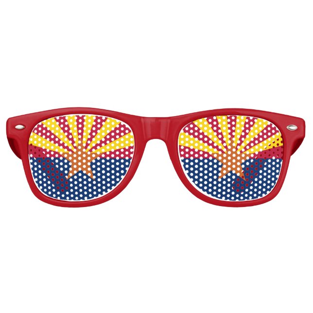 Arizona State Flag Retro Sunglasses (Front)