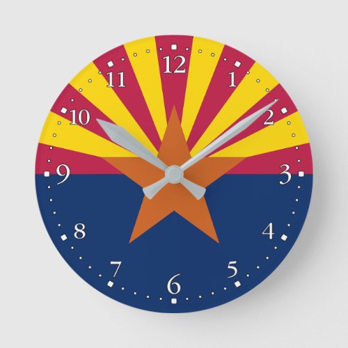 Arizona State Flag Round Clock