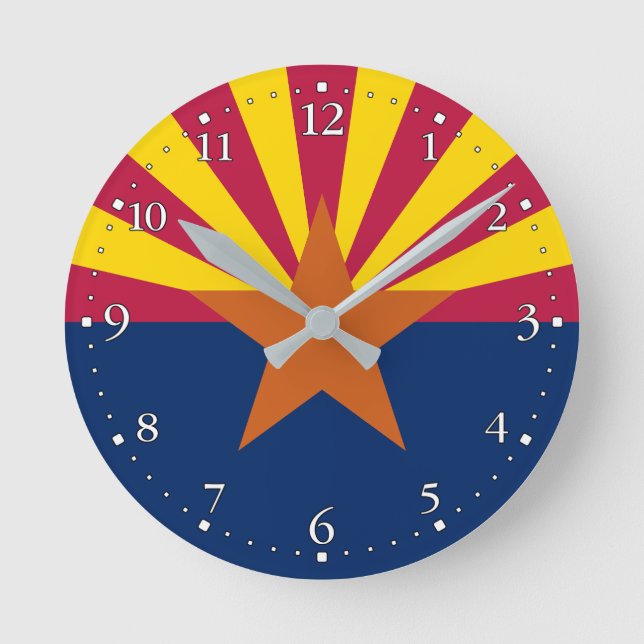 Arizona State Flag Round Clock (Front)