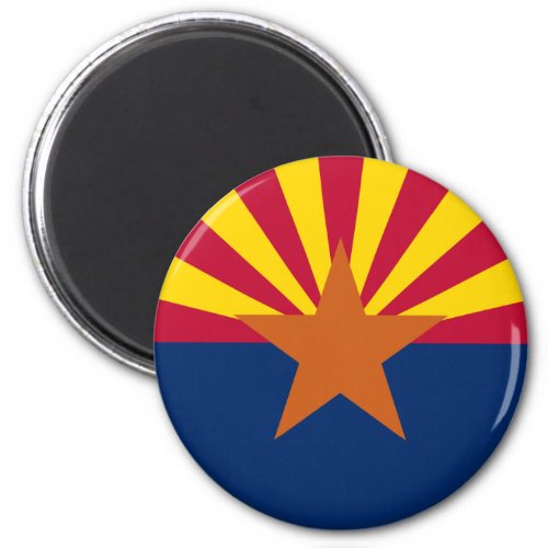 Arizona State Flag Round Magnet
