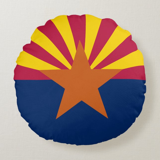 Arizona State Flag Round Pillow (Front)