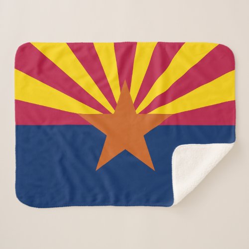 Arizona State Flag Sherpa Blanket