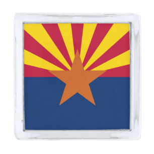 Arizona State Flag Silver Finish Lapel Pin
