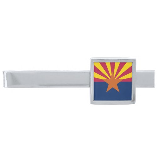 Arizona State Flag Silver Finish Tie Bar