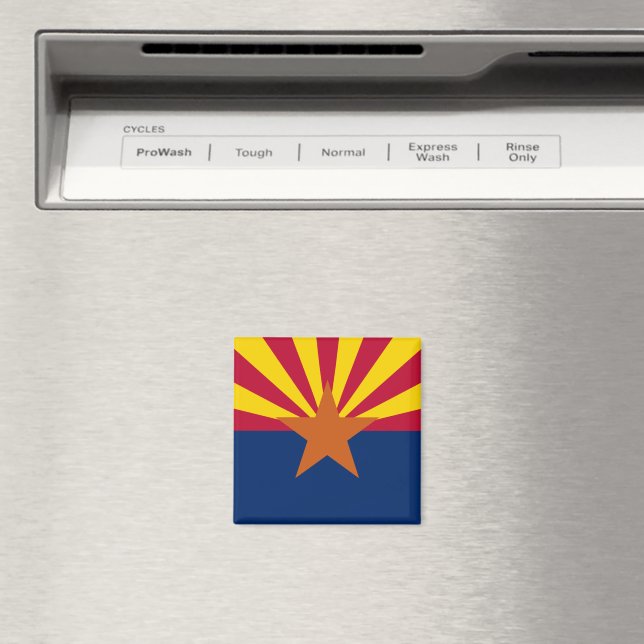 Arizona State Flag Square Magnet (In Situ (Dishwasher))