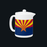 Arizona State Flag Teapot<br><div class="desc">Elevate your tea time with a touch of Arizona pride using our exclusive teapot featuring the flag of Arizona! Crafted with meticulous attention to detail, this teapot is more than just a vessel for your favorite brews; it’s a celebration of Arizona heritage and cultural pride. The design prominently showcases the...</div>